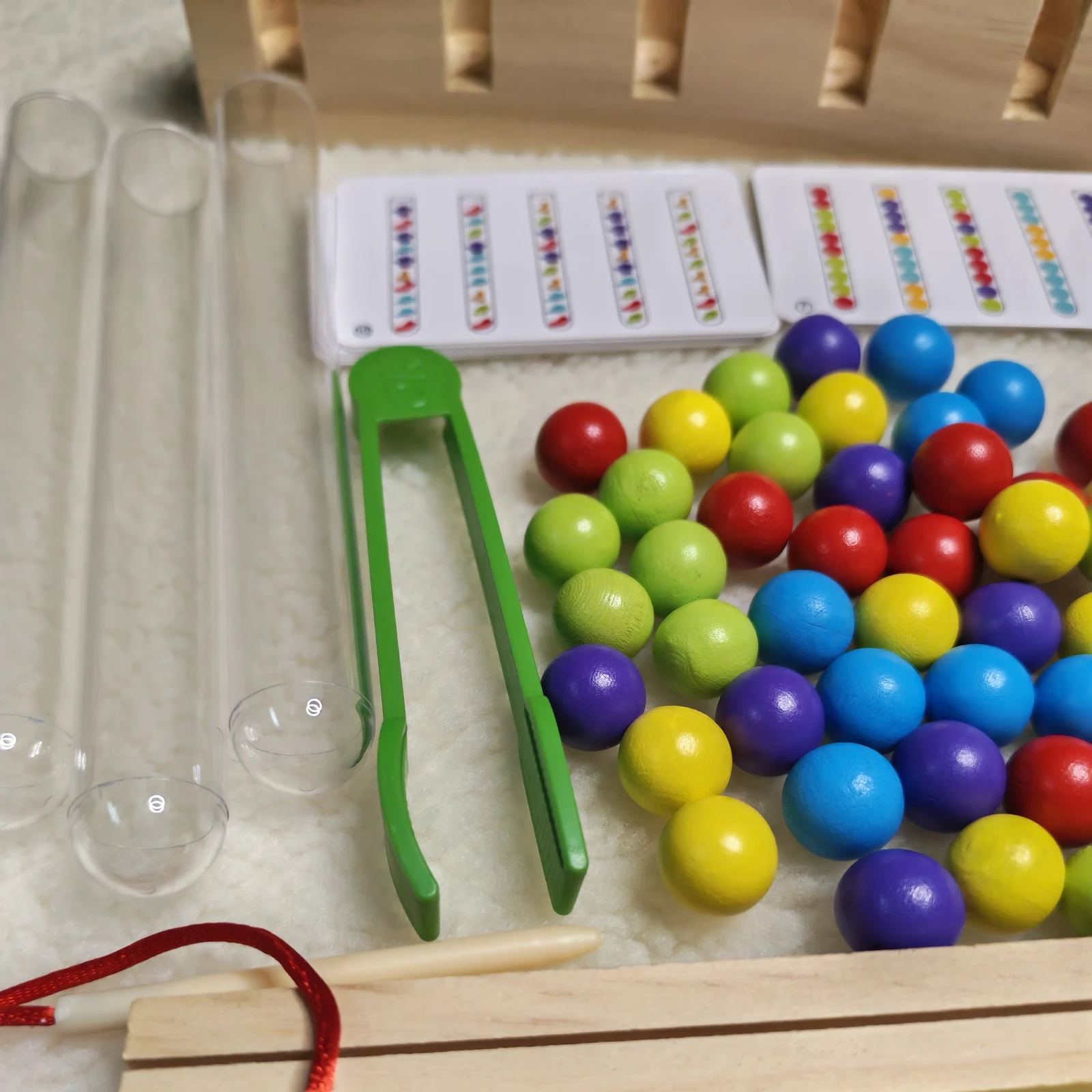 5-in-1 Wooden Counting Beads Set – Montessori Math & Color Sorting Toy